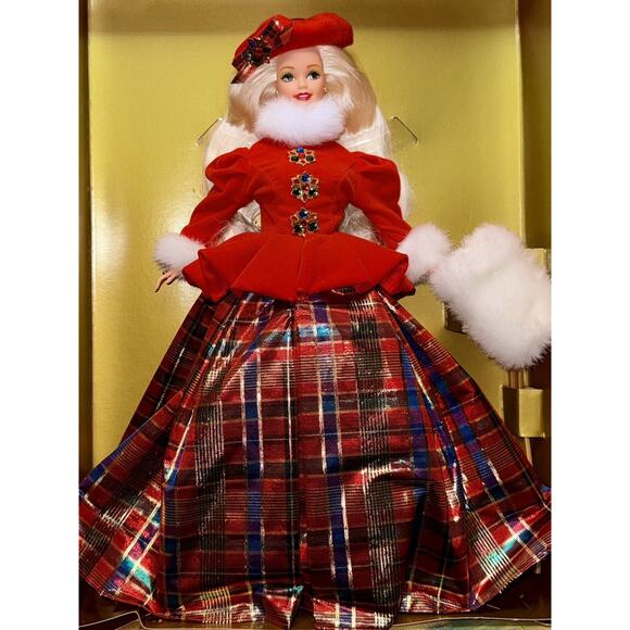 Rare Vintage Barbie Doll Jewel Princess Mattel 1996 MIB Red Plaid - Picture 1 of 10